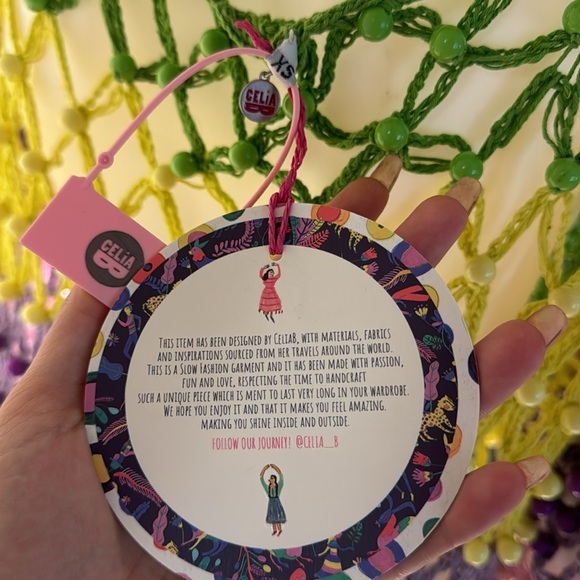 Celia B Pastel Crochet Beaded Cover Up - Picture 3 of 9